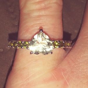 Green Amethyst/Simulated Peridot Ring